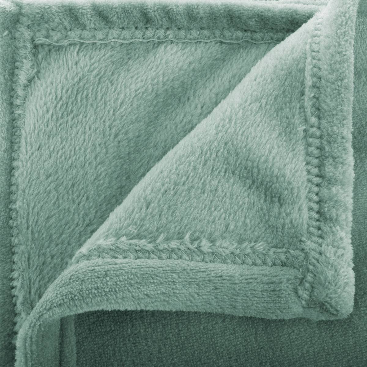 Flannel Throw "Ollis" Celadon Green, 230x180 cm
