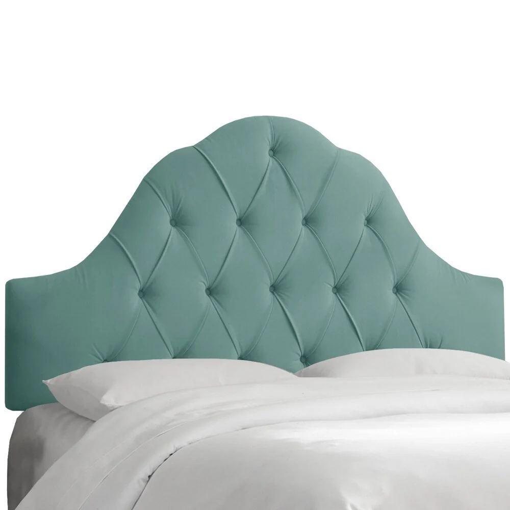 Skyline Furniture Arch Tufted Headboard in Velvet Caribbean