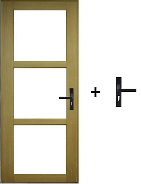 Bloc Porte Ayous Vitrage Transparent H204 X L73 Cm Côte Tableau P.gauche,poignee Gd Menuiseries