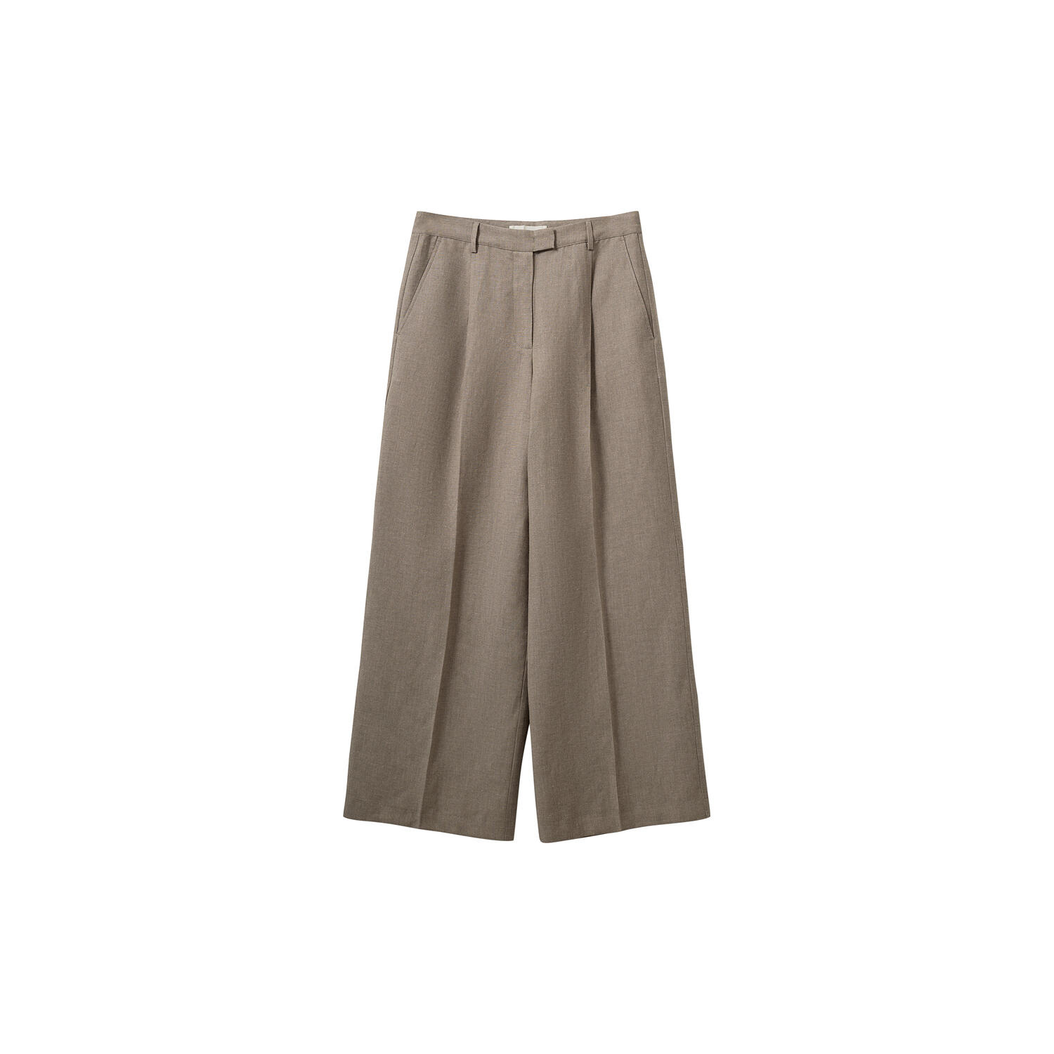 IZRASW LINEN MIX TROUSERS, dark sand
