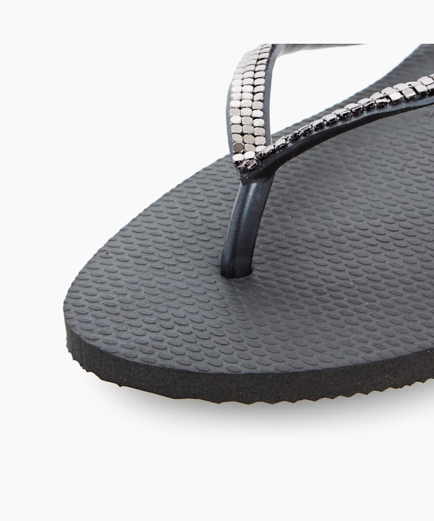 Metal Mesh Flip Flops Black - Havaianas Slim Metal Mesh Detail Flip Flops