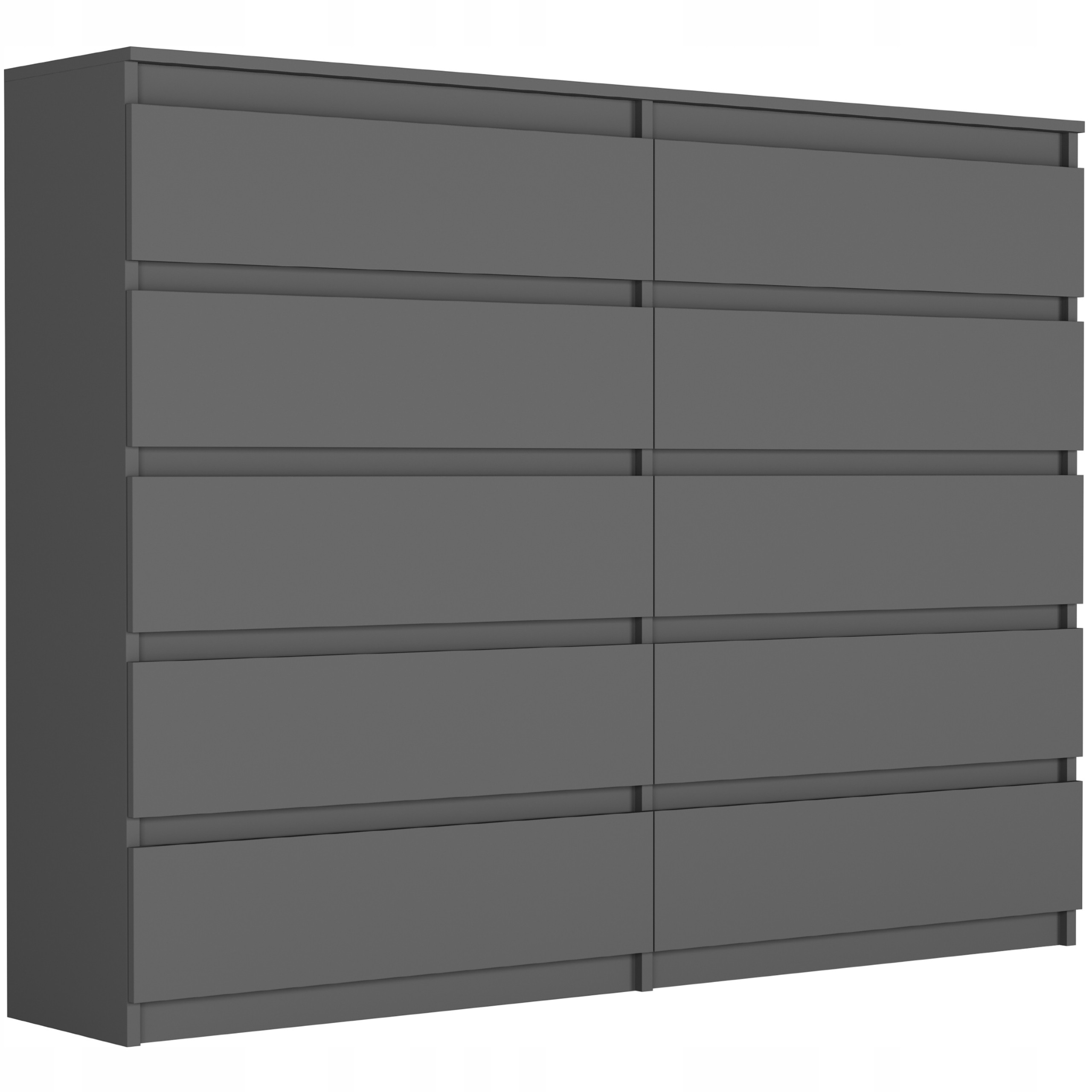 Komoda 160cm 10 szuflad szafka FRAMIRE R-160-S10 antracyt