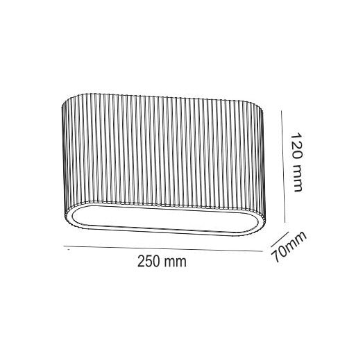 Artdelight Wandlamp Gips Lille Wit Geribbeld 2 Lichts