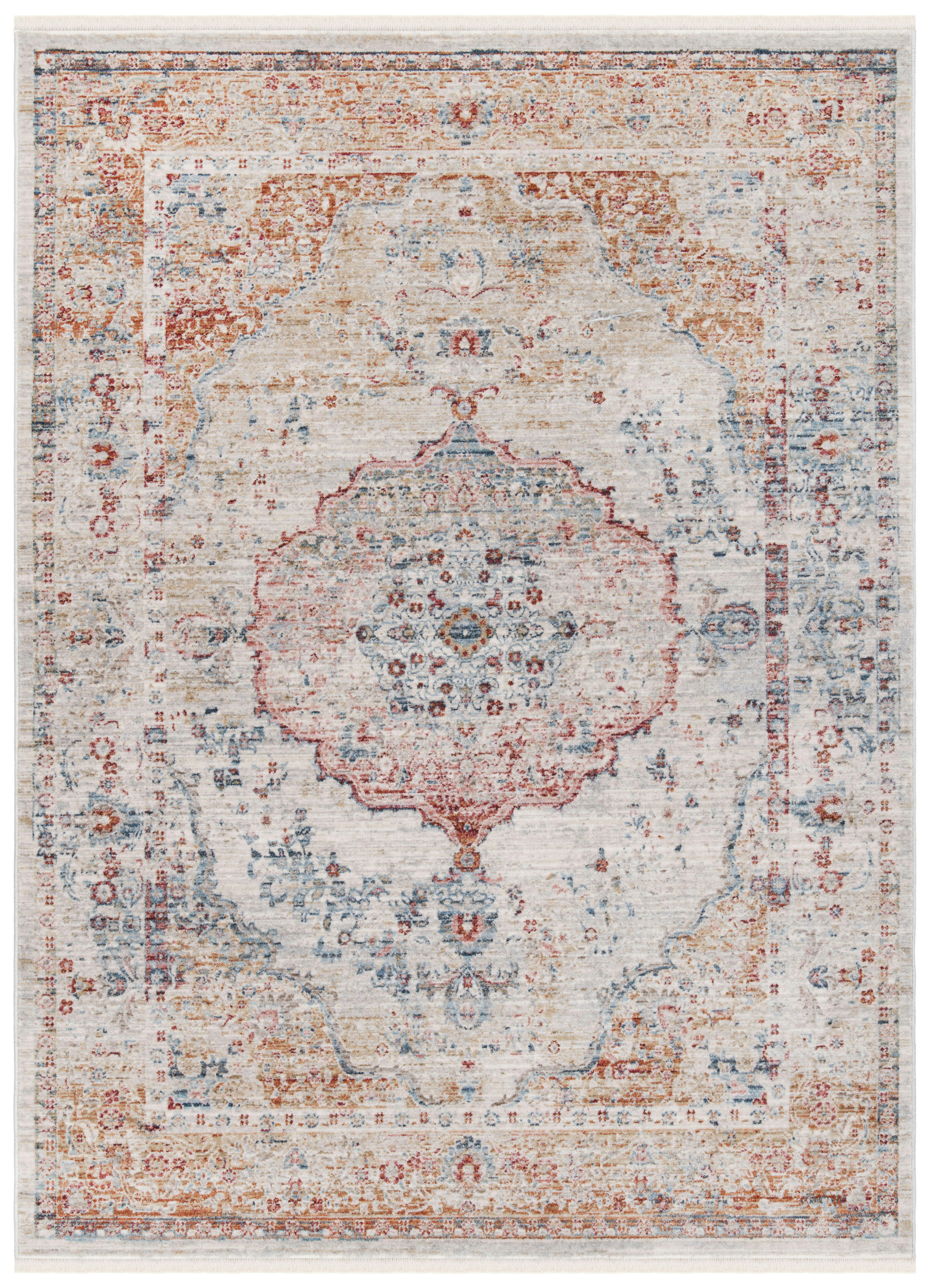 KENITRA - Tapis de salon interieur en gris & bleu clair, 122 x 183 cm