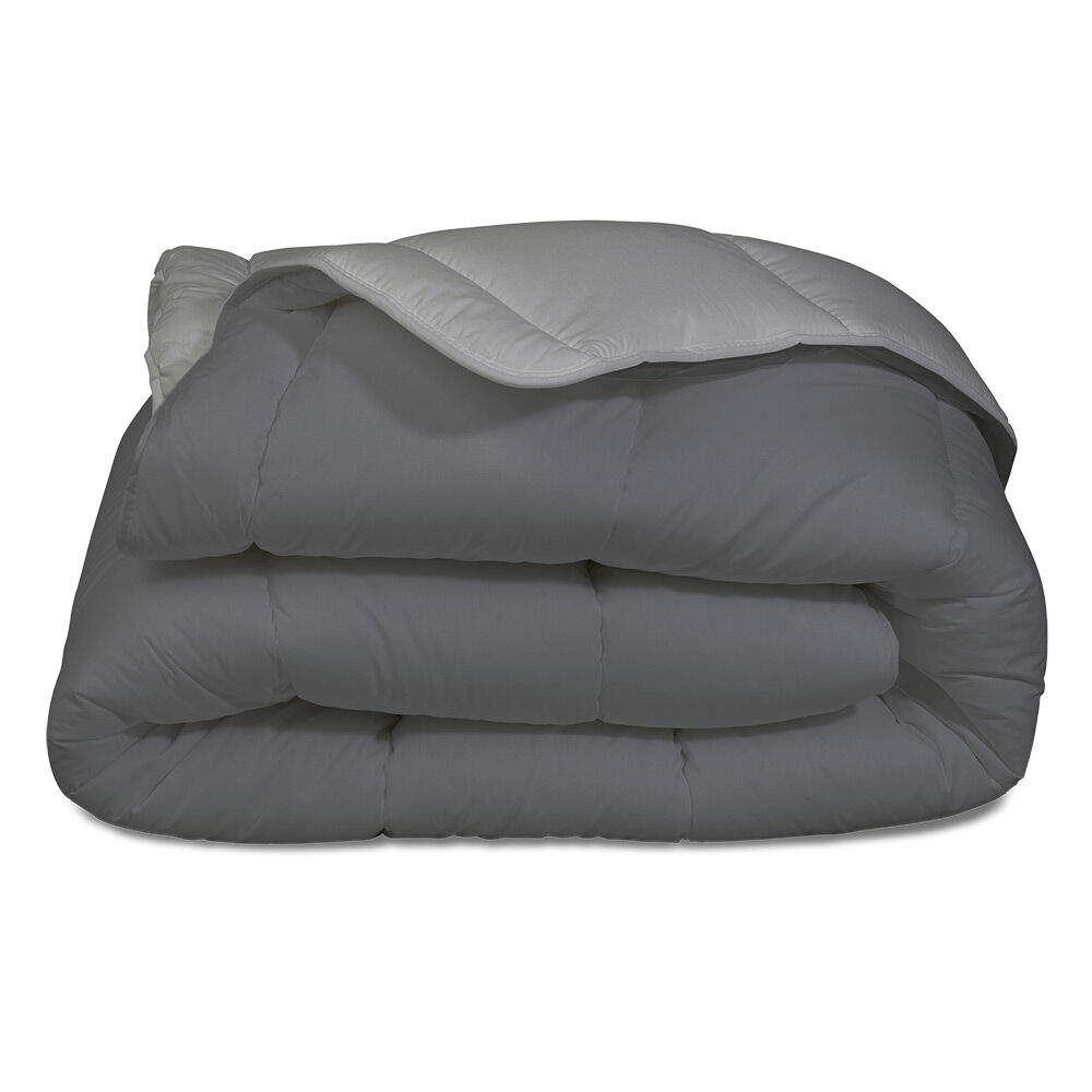 Couette légère 2 personnes bicolore gris 220x240cm