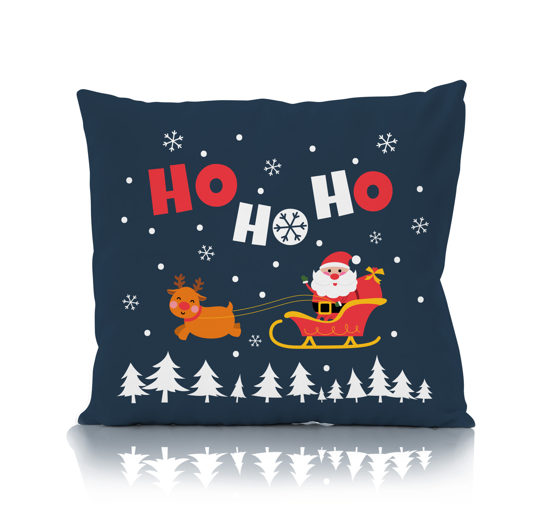 Świąteczna poszewka na poduszkę HOLLY JOLLY 45x45 HO HO HO