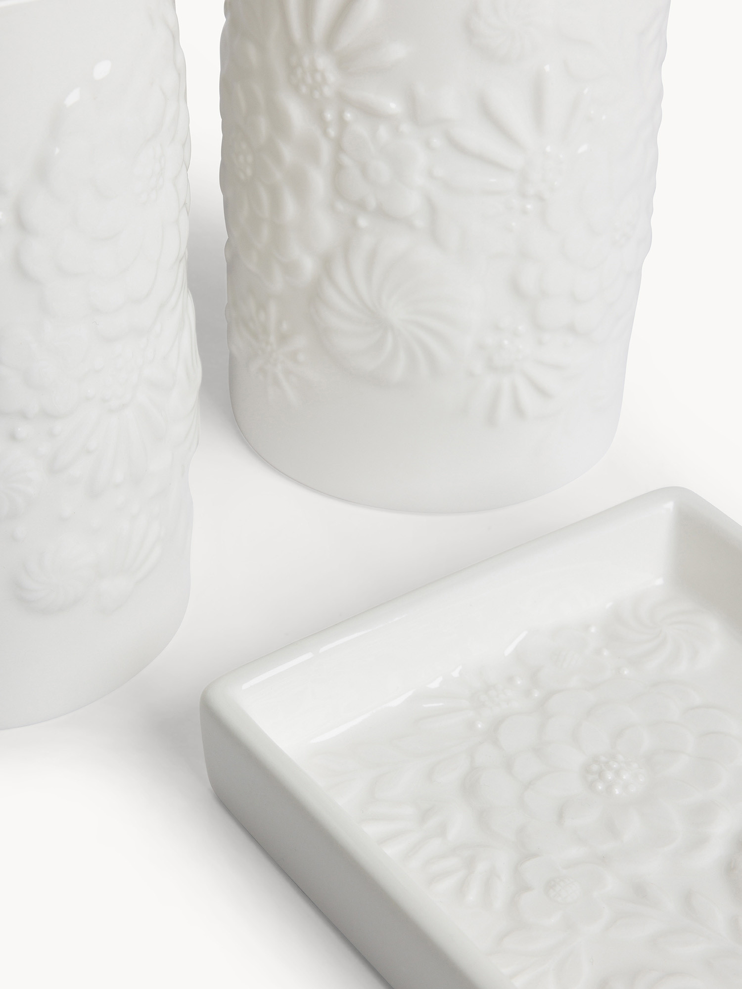 Set 3 accessori bagno in ceramica