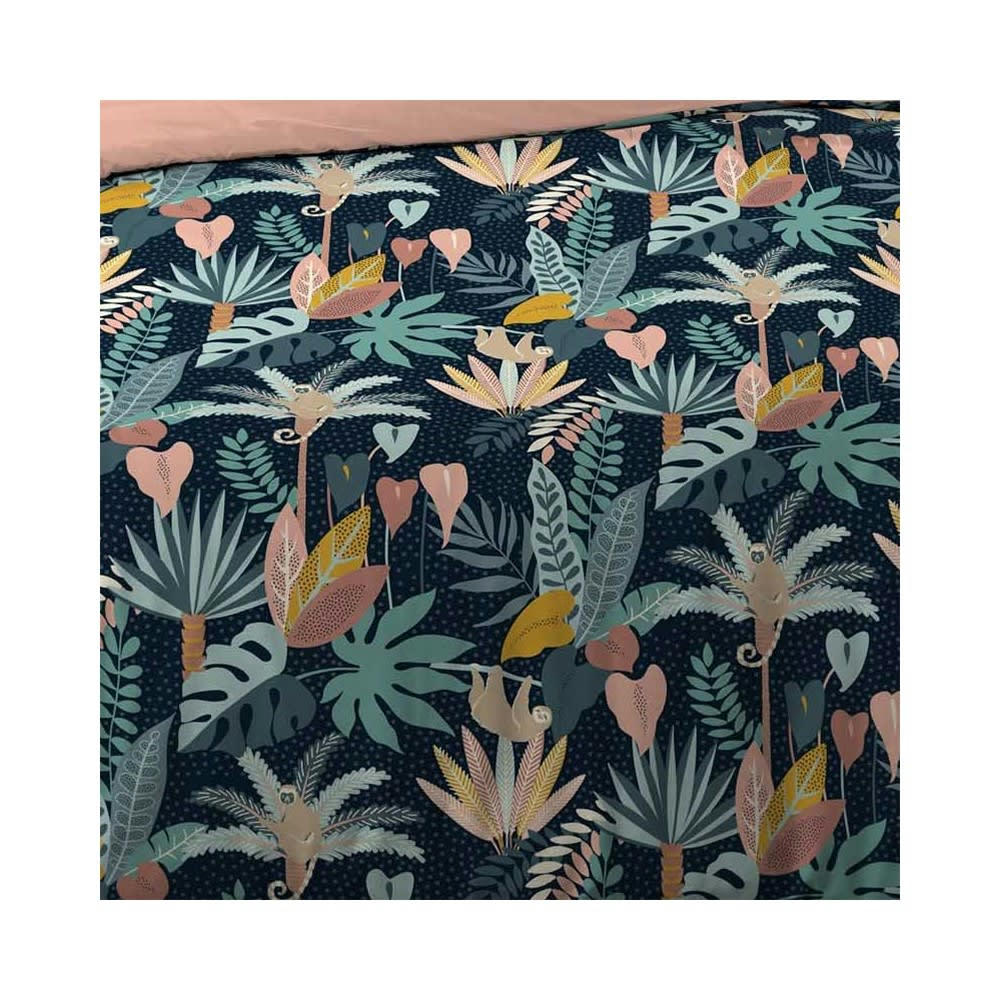 GUINEA - Housse de couette 240x220 bleu coton + 2 taies