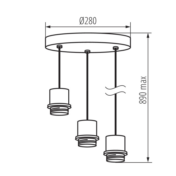 Lampa wisząca LightLogic LL PEDANT LAMP-O 03 B 31472 sufitowa zwis loft
