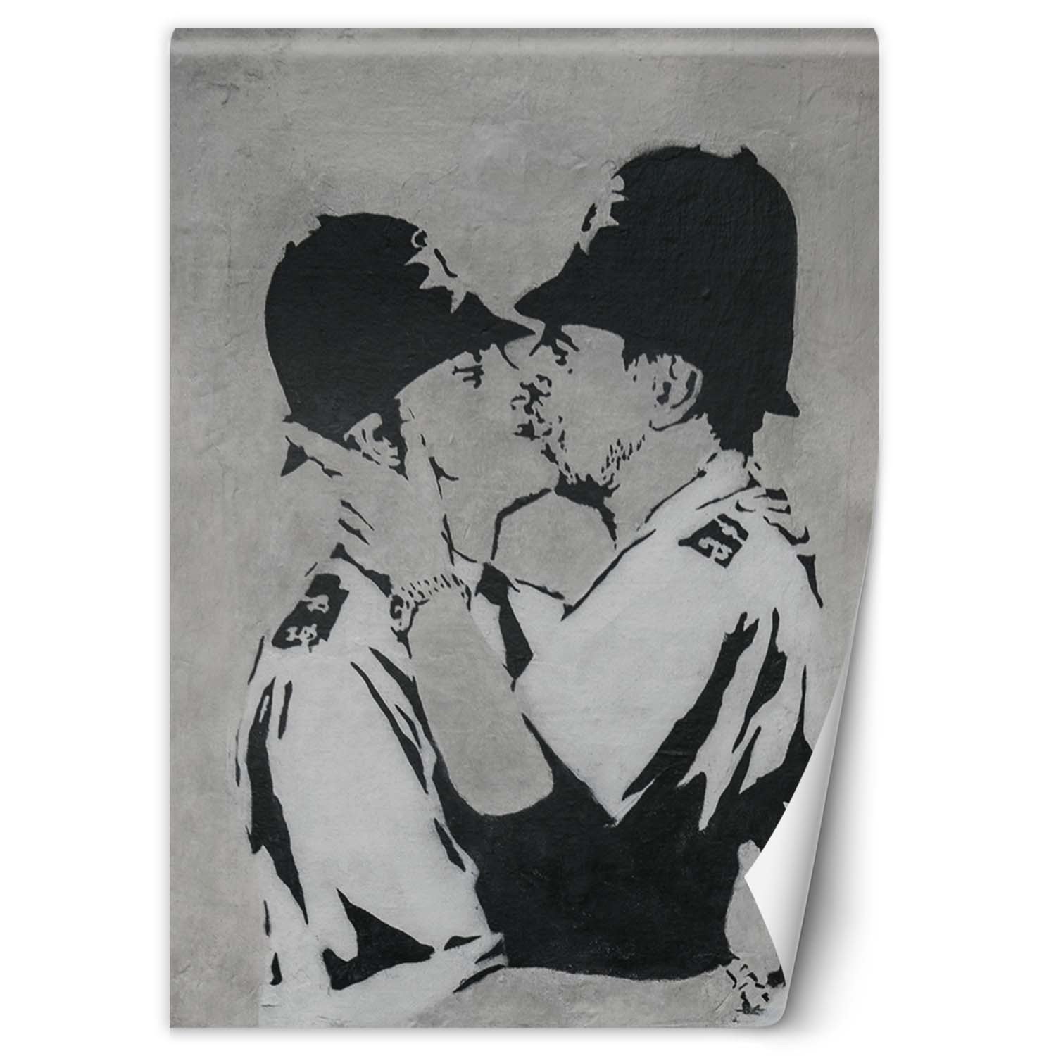 Feeby Fototapeta, Całujący się policjanci mural Banksy 100x140