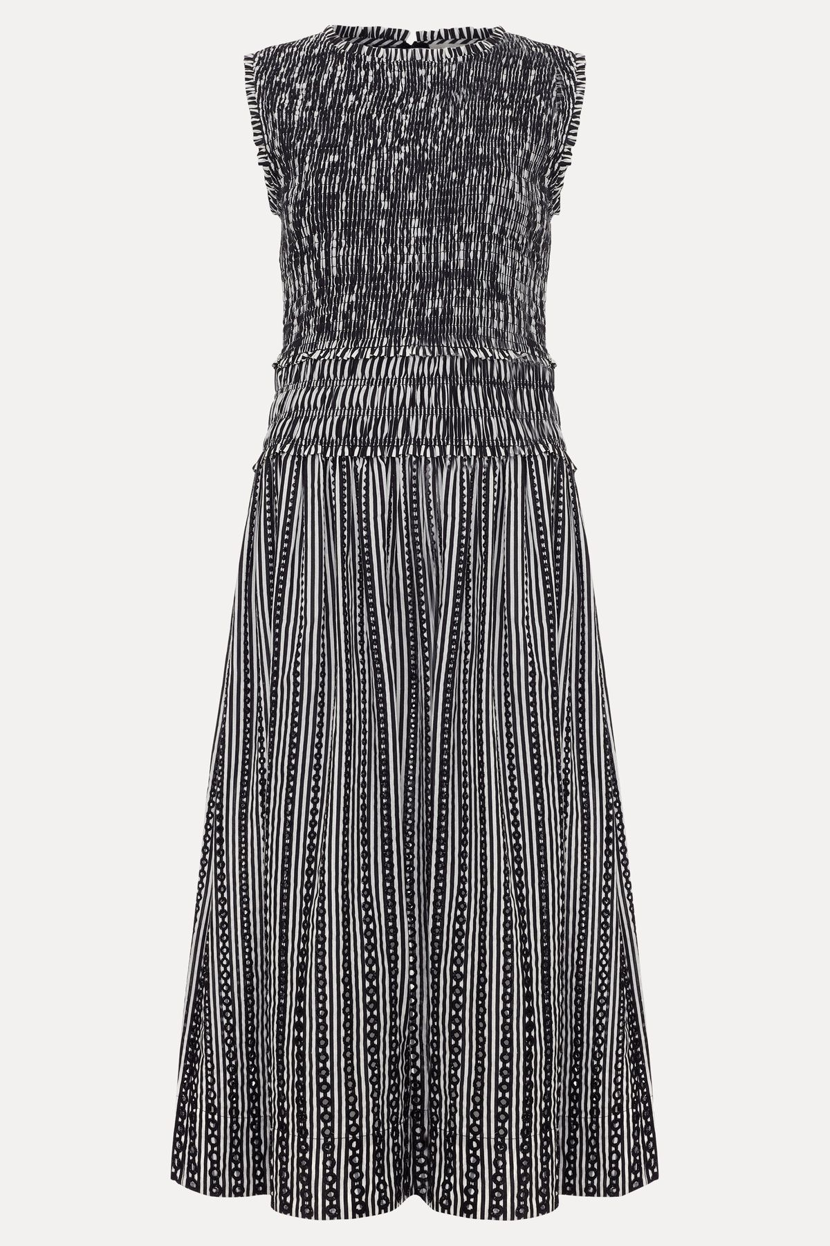 Phase Eight Chiara Smocked Stripe Midi Dress
