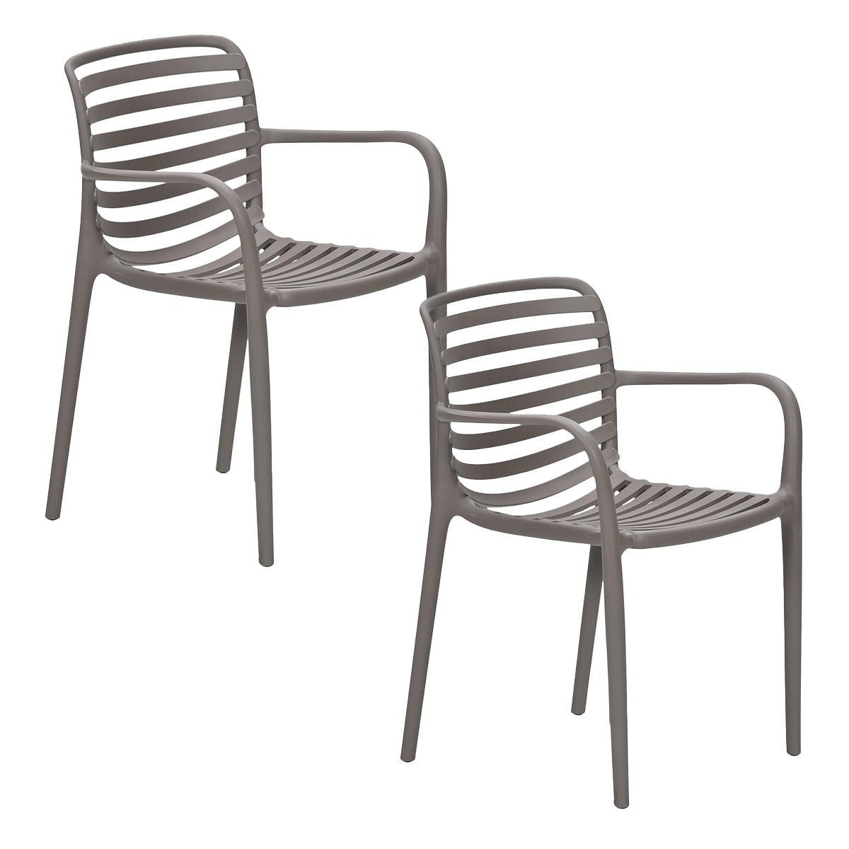 Garden Impressions tuinstoel Mees taupe - 2 stuks