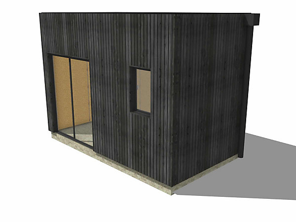 Bureau de jardin 4 saisons en bois 4,4 x 2,4 x 3,2 m / isolation RE2020 / menuiseries alu k-line
