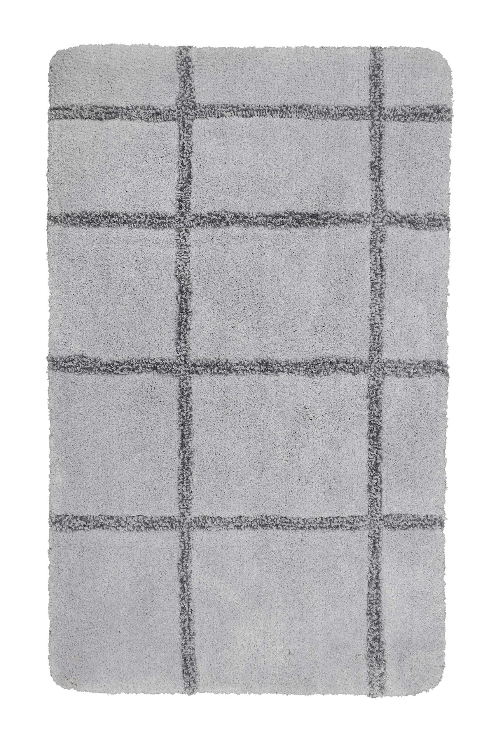 CASA BIANCO - Tapis de bain microfibre très doux gris motif 70x120