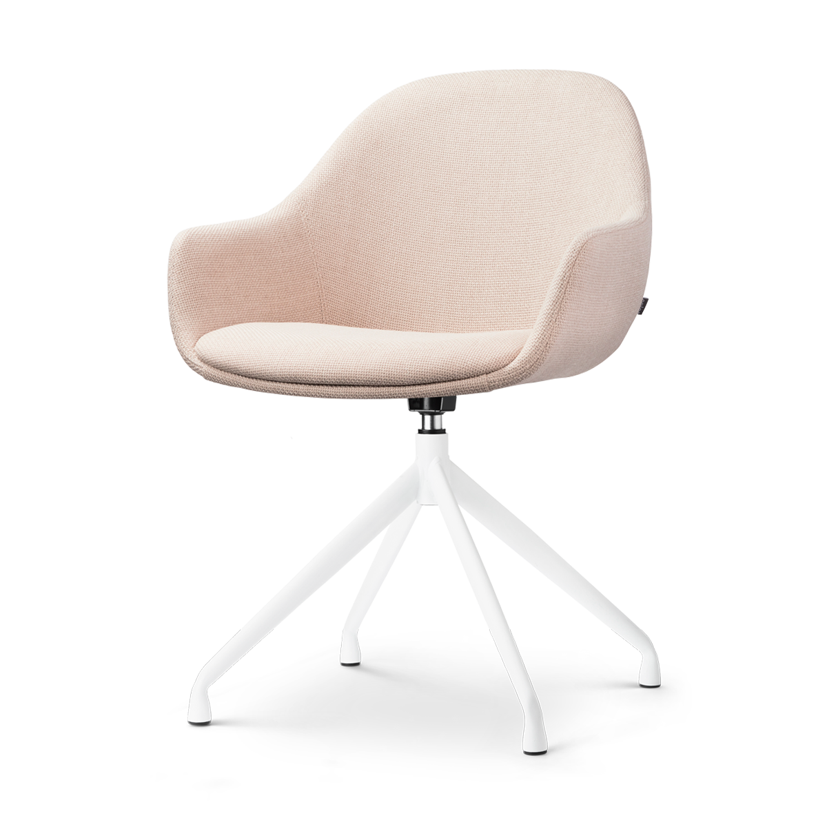 Nolon Nola-Mae Eetkamerstoel Beige - Draaibaar Wit Onderstel