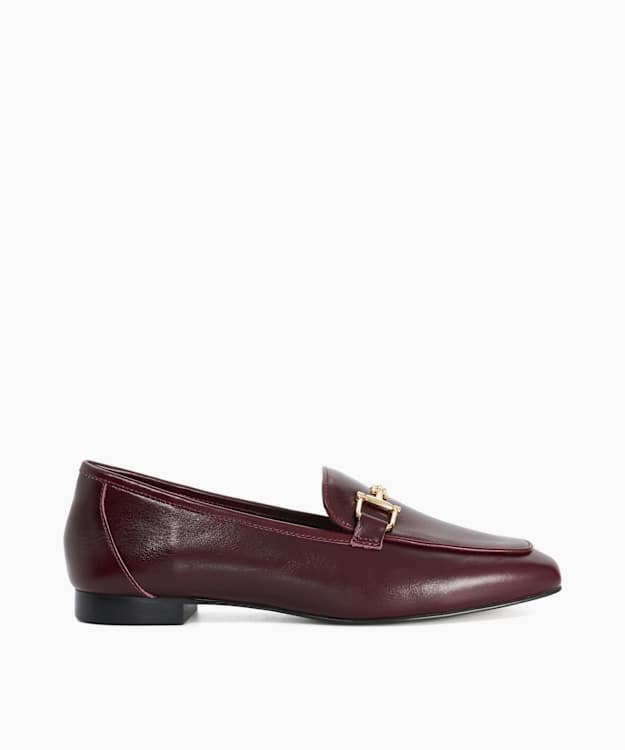 Grained Burgundy - Leather Hardware-Detail Loafers