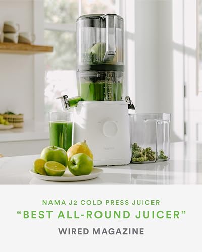 Nama J2 Cold Press Juicer Self Feeding for Hands Free Operation with Wide Mouth Hopper for Whole Recipe Loading, Zero Waste Masticating Juicer For More Juice, Less Pulp  Easy Cleanup & Assembly: Home & Kitchen