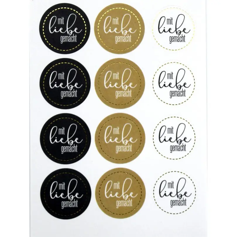 Sticker 6er-Set Mit Liebe gemacht