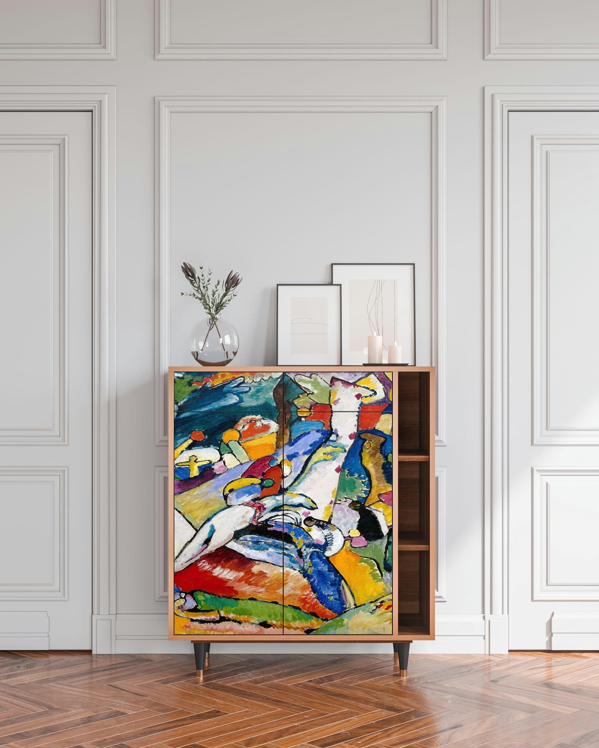 IMPROVISATION 26 BY WASSILY KANDINSKY - Buffet  multicolore 2 tiroirs et 2 portes L 94 cm