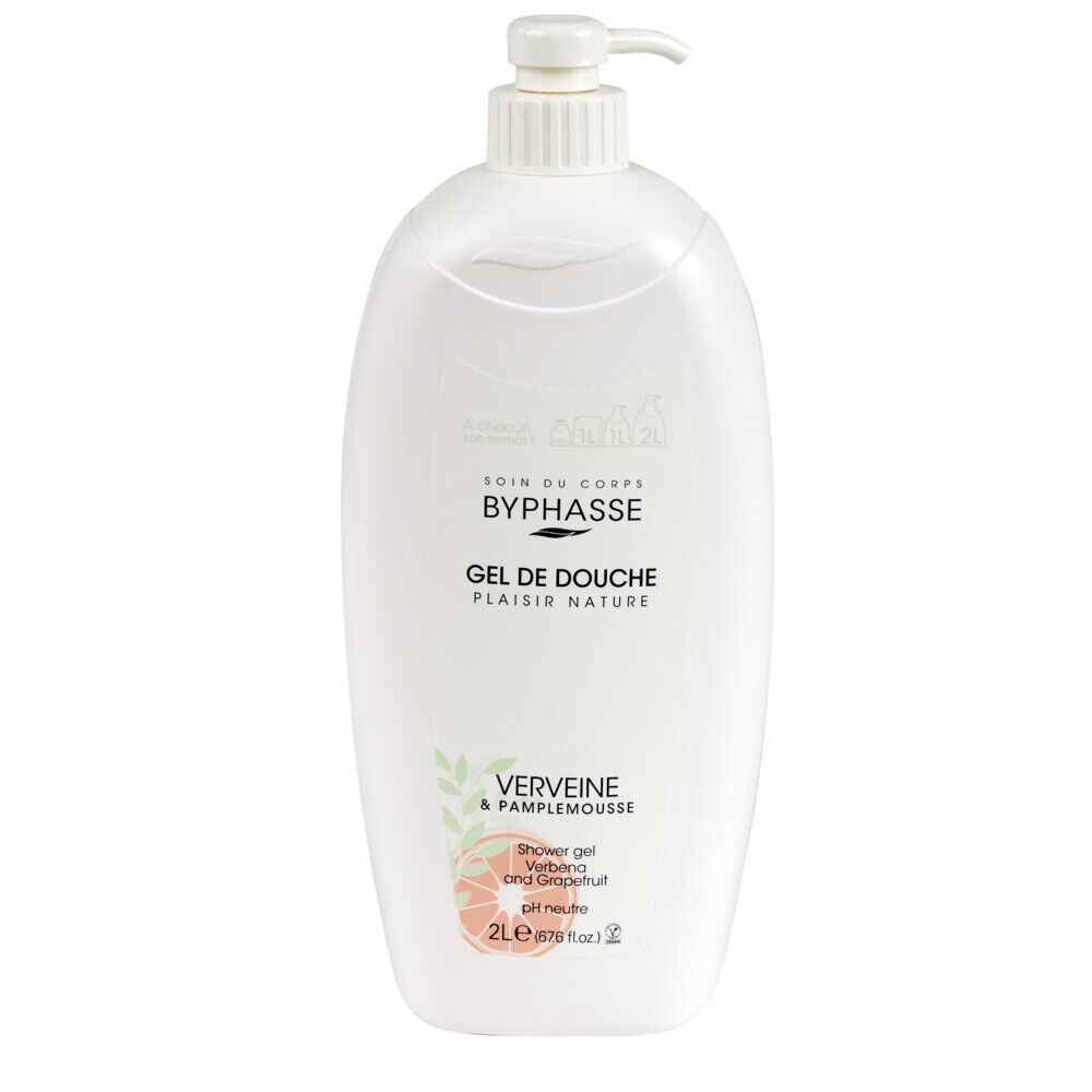 Gel douche Byphasse verveine et pamplemousse pH neutre 2L
