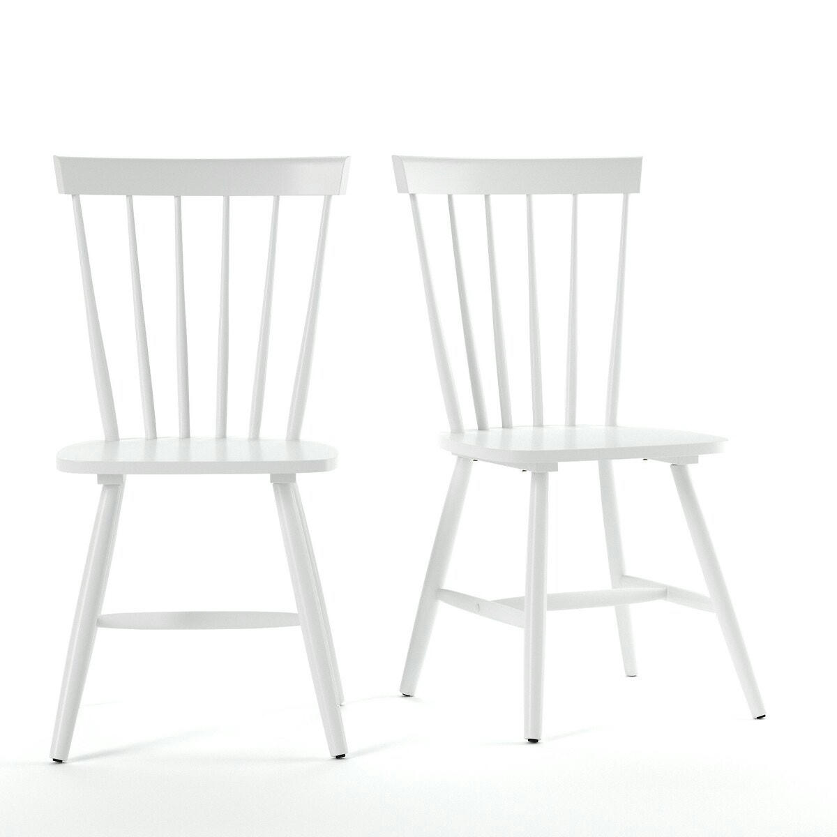Lot de 2 chaises à barreaux hévéa massif, JIMI