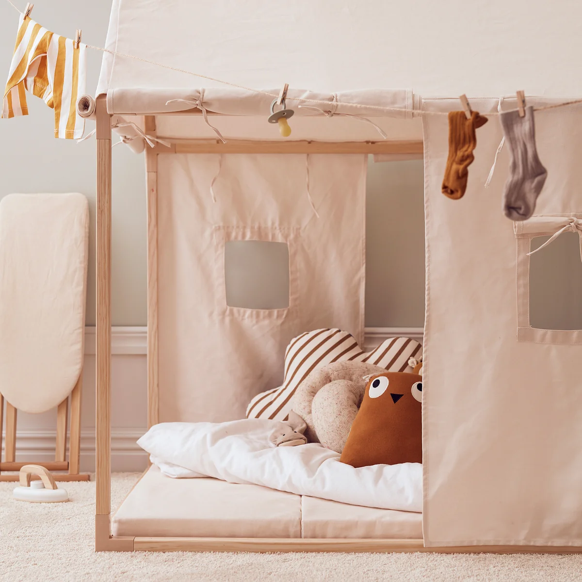 Kids Concept - Hauszelt, 110 x 80 x 124 cm, beige