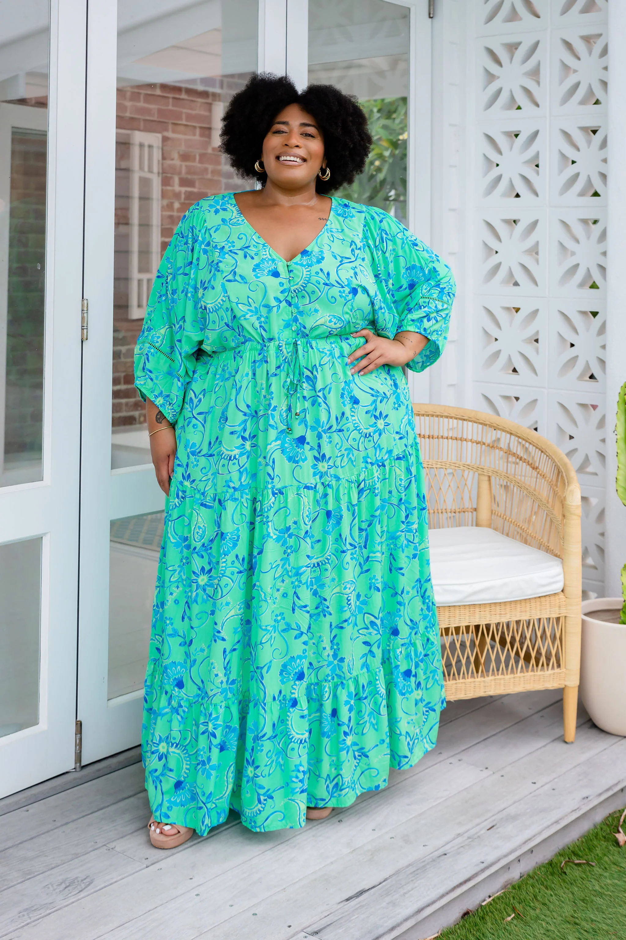 Addison Dress in Evergreen