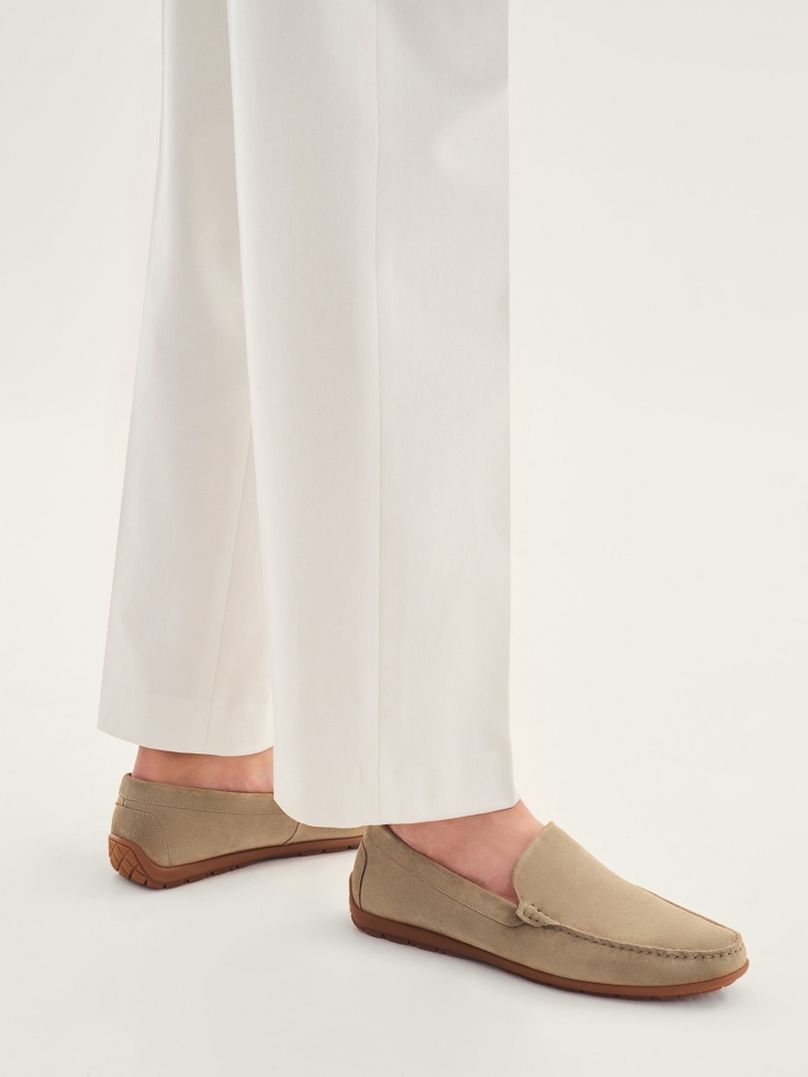 Cult beige suede moccasins for men
