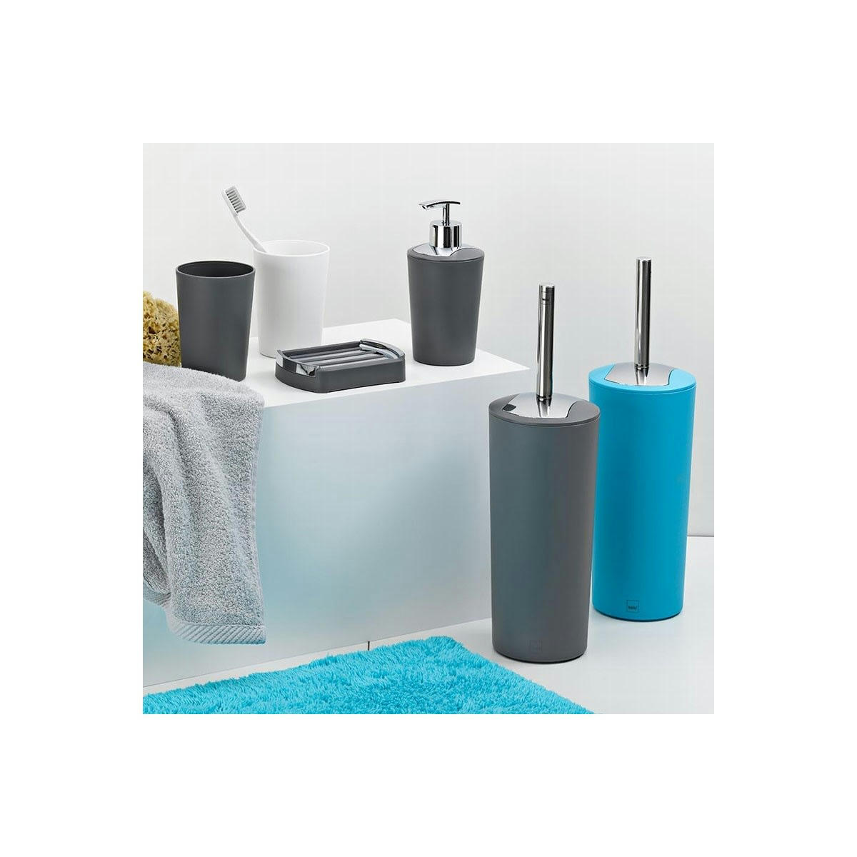 MARTA - Porte savon rectangulaire gris et argenté