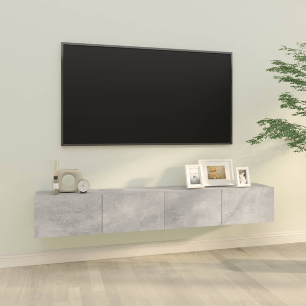 Zestaw Mebli Do Salonu Szafki RTV Szare Półki Meblościanka 100x30x30 cm