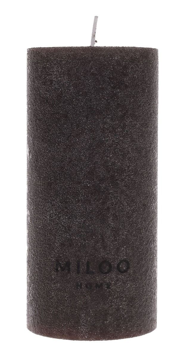 Świeca walec Velour 7x15cm brąz