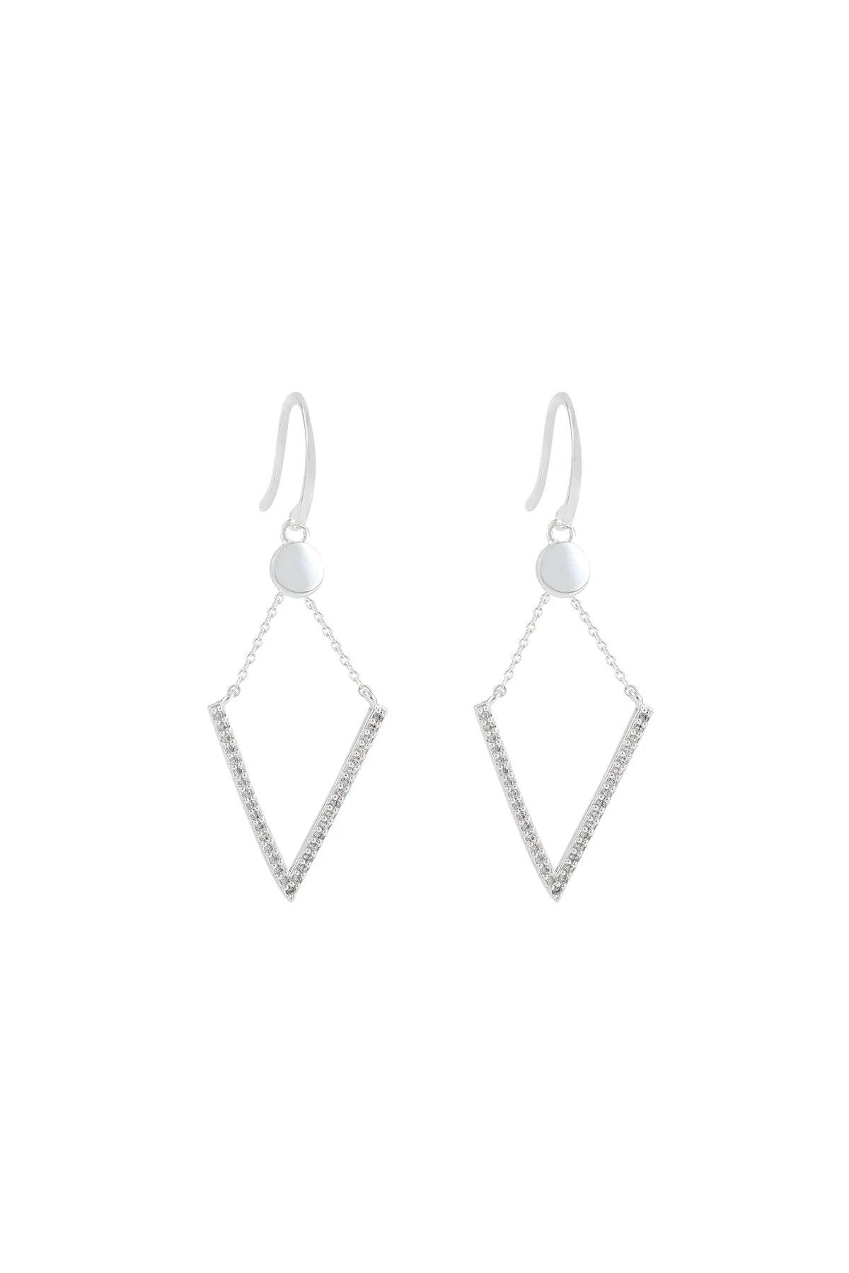 V Shaped Silver Earrings