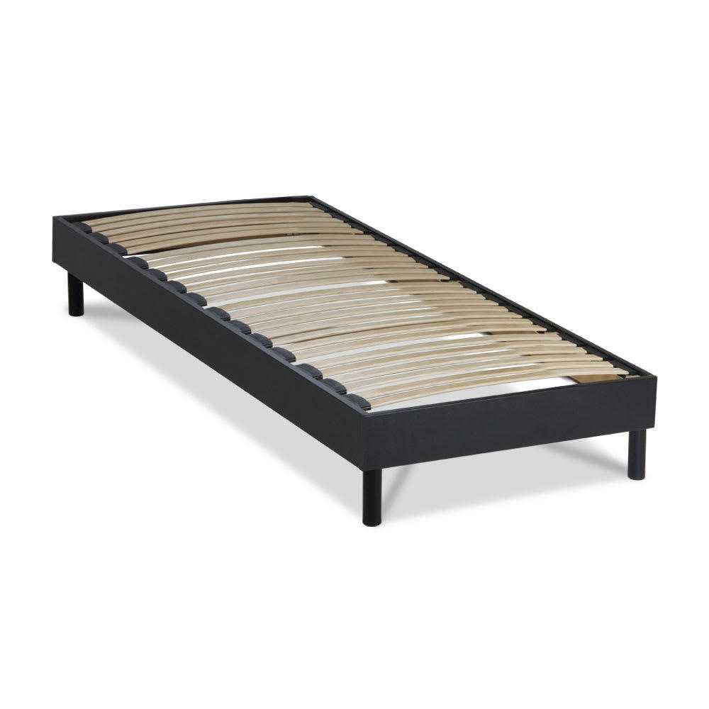 NUIT - Sommier à lattes en kit bois couleur noir 90x200
