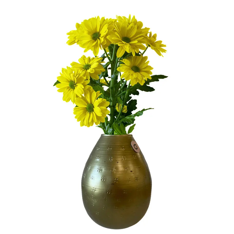 Atmosphera Bloemenvaas Emperor - goud - metaal - D10 x H15 cm