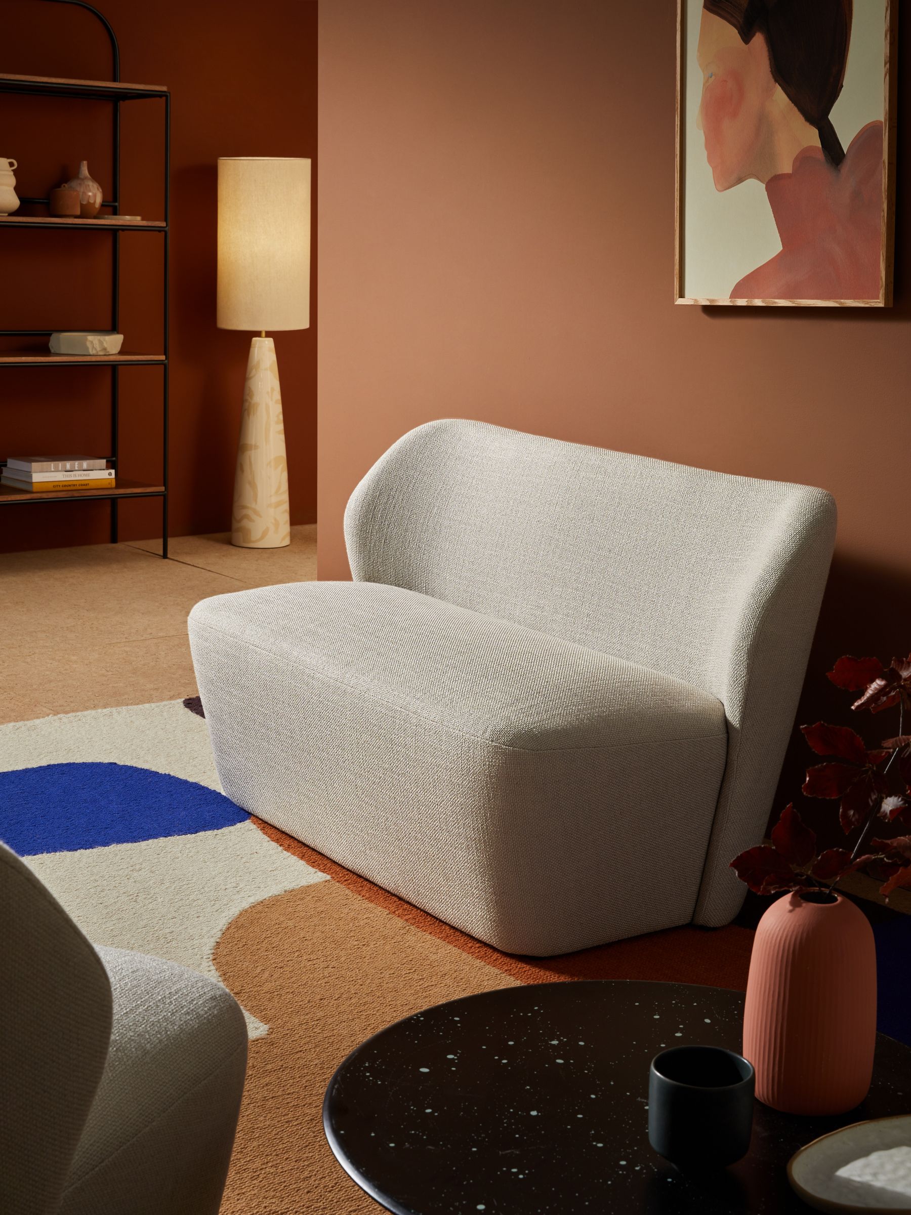 Topeka Small 2 Seater Sofa in Natural Oat Textured Weave