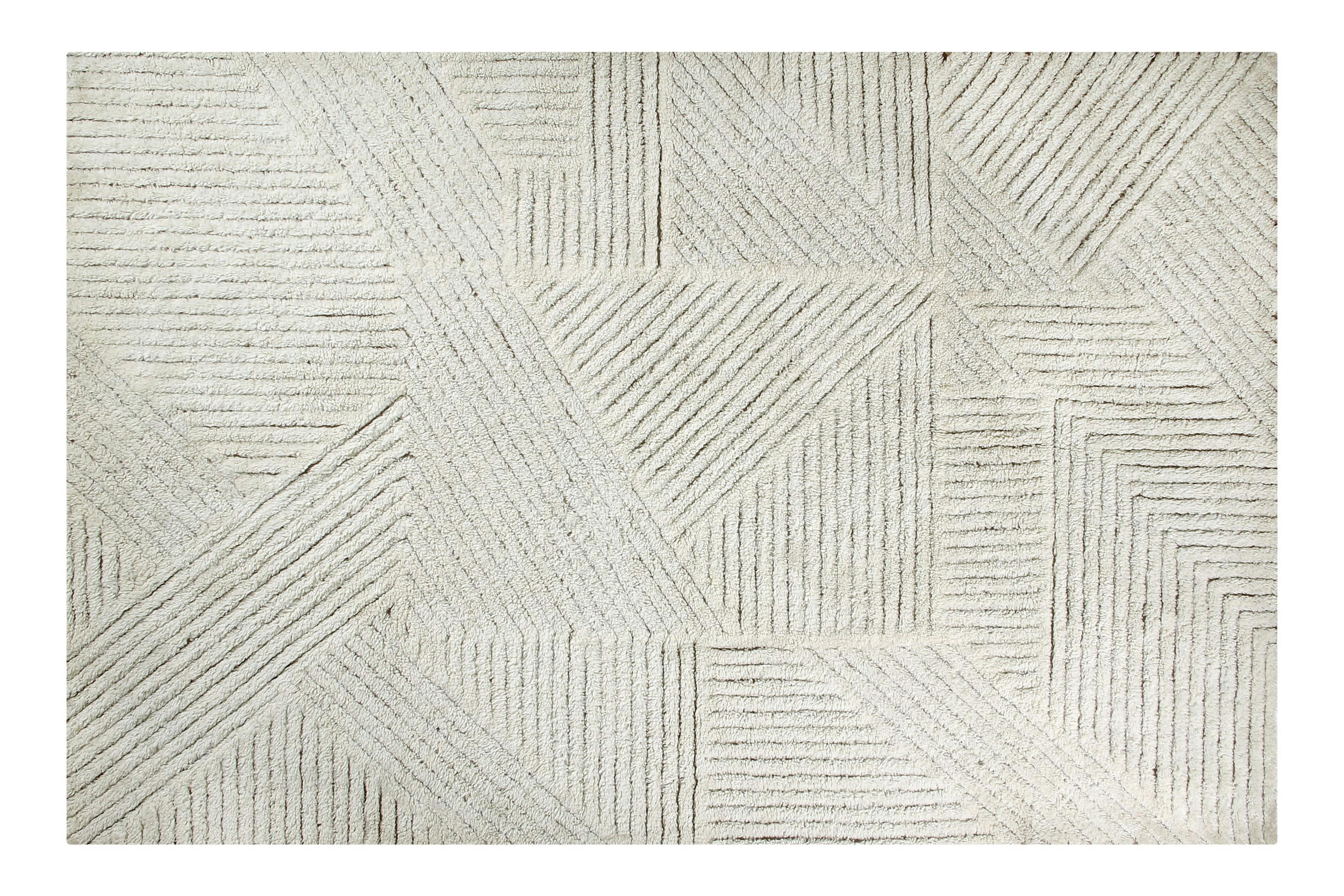 FIELDS - Tapis lavable en laine gris 170x240