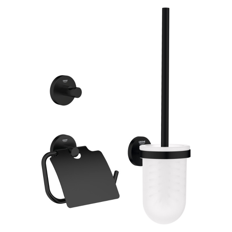 Set d'accessoires de toilette Start noir mat 3 pièces GROHE