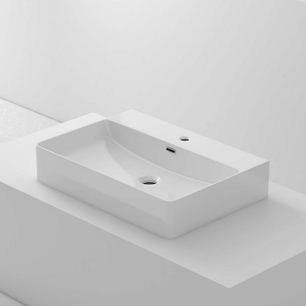 Lavabo à poser K42-60 céramique 60x12,5x42,5 cm blanc