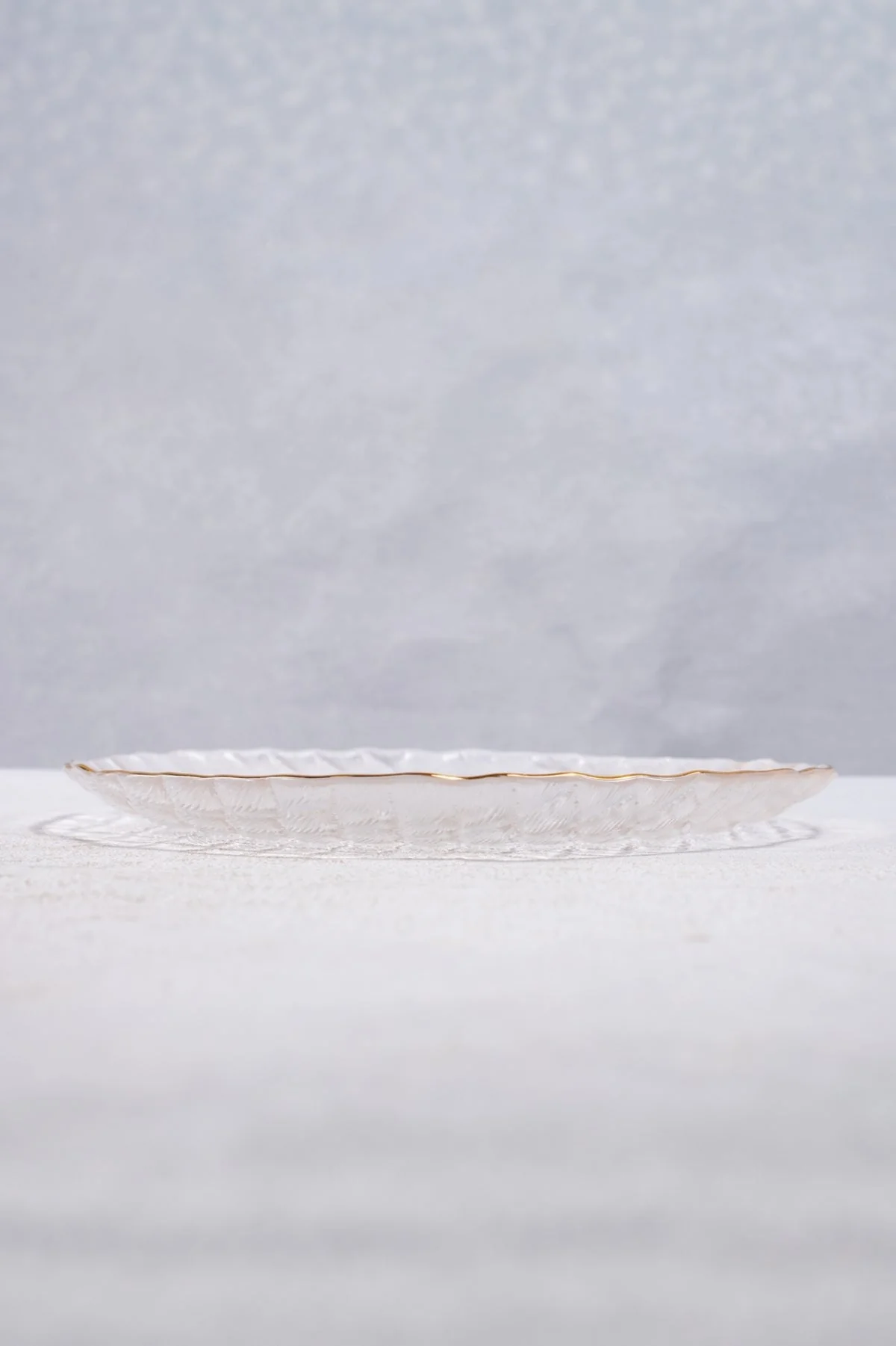 Clear Glass Plate with Gold Trim