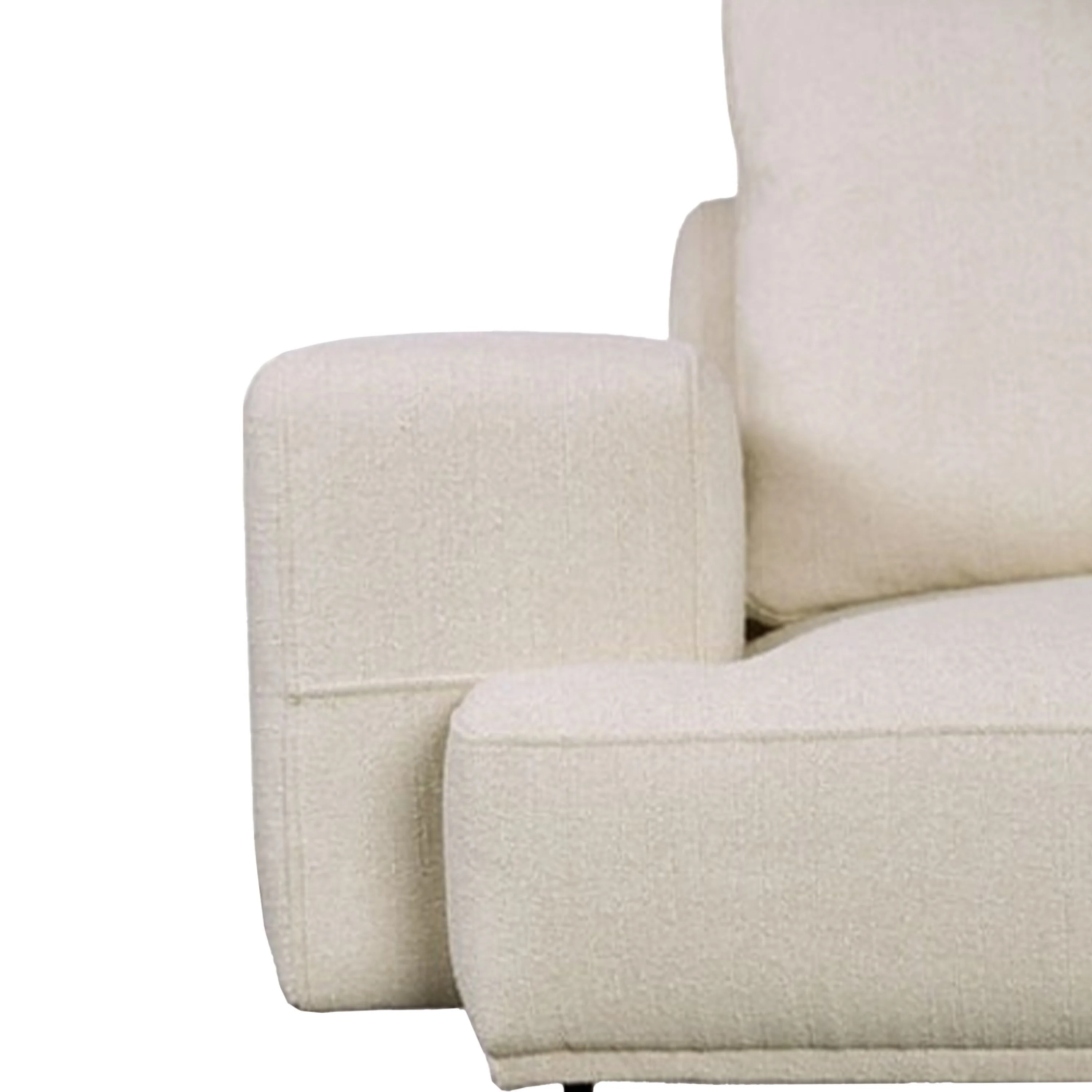 Aera Sectional Sofa w Right Chaise, Light Gray Wool, Black, 119 Inch