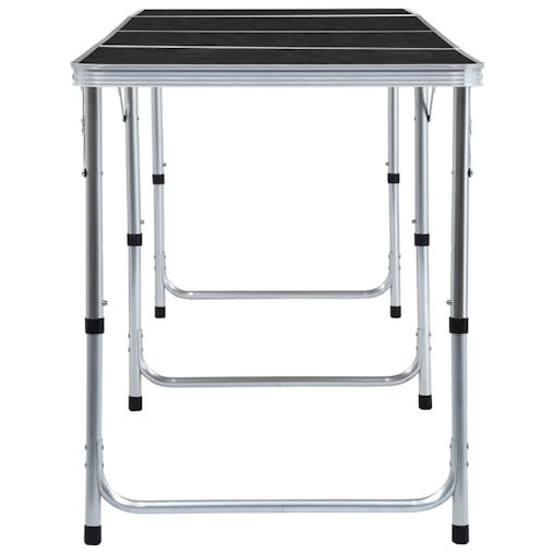 NNEVL Foldable Camping Table Grey Aluminium 240x60 cm