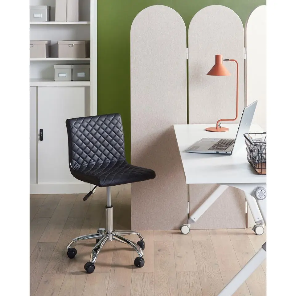 ORLANDO - Bureaustoel - Zwart - Kunstleer