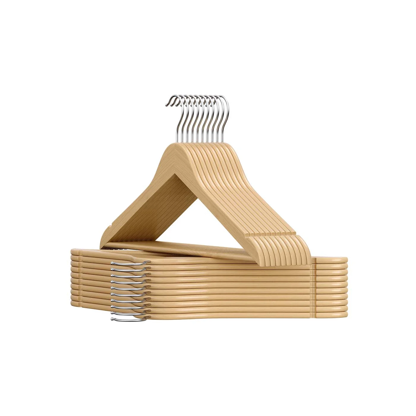 Cintre en bois naturel avec rainures