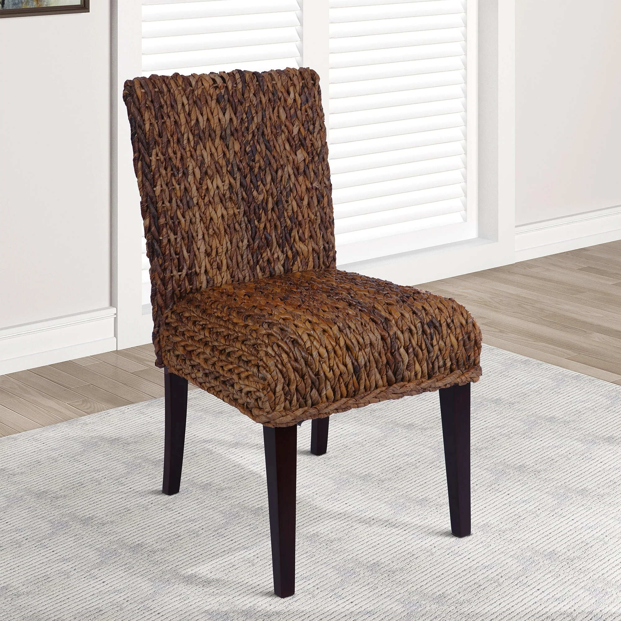 Woven Rattan Dining Chair Set of 2