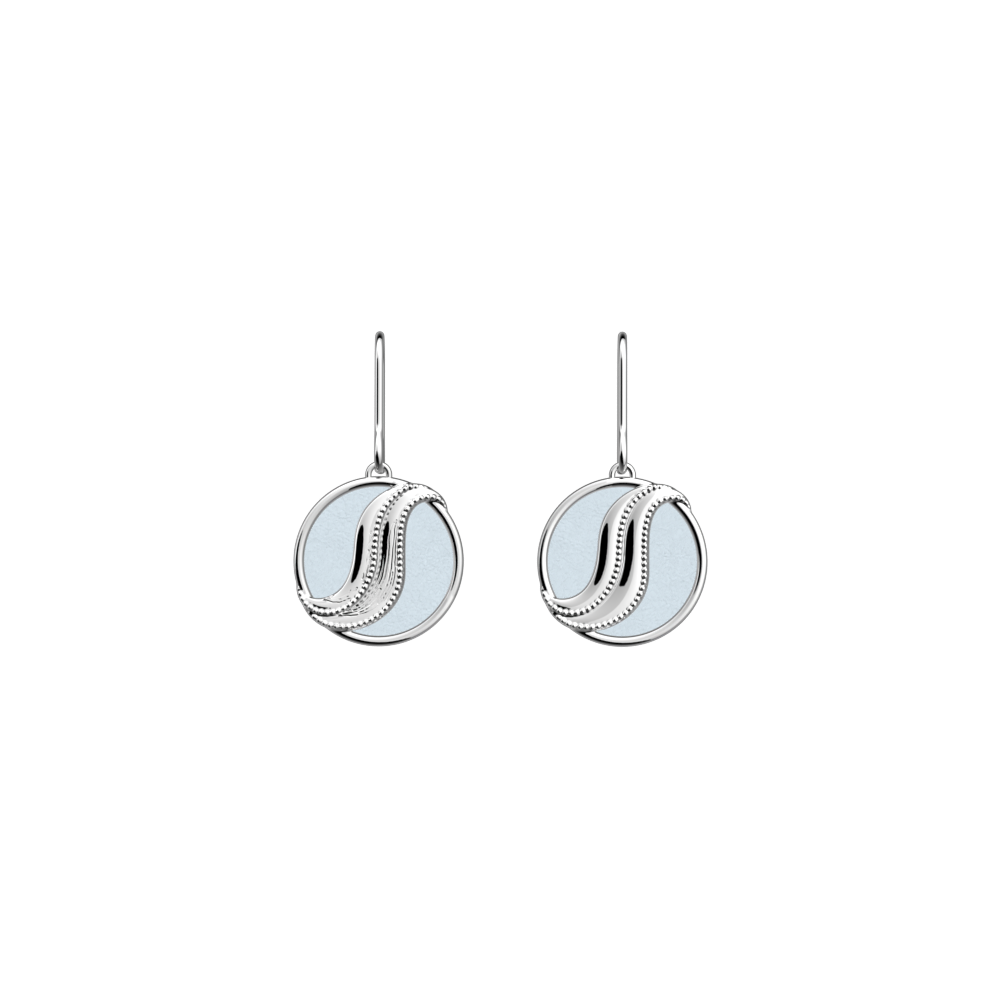 Boucles d'oreilles Drapé, cuirs réversibles Disco / Cristal Bleu