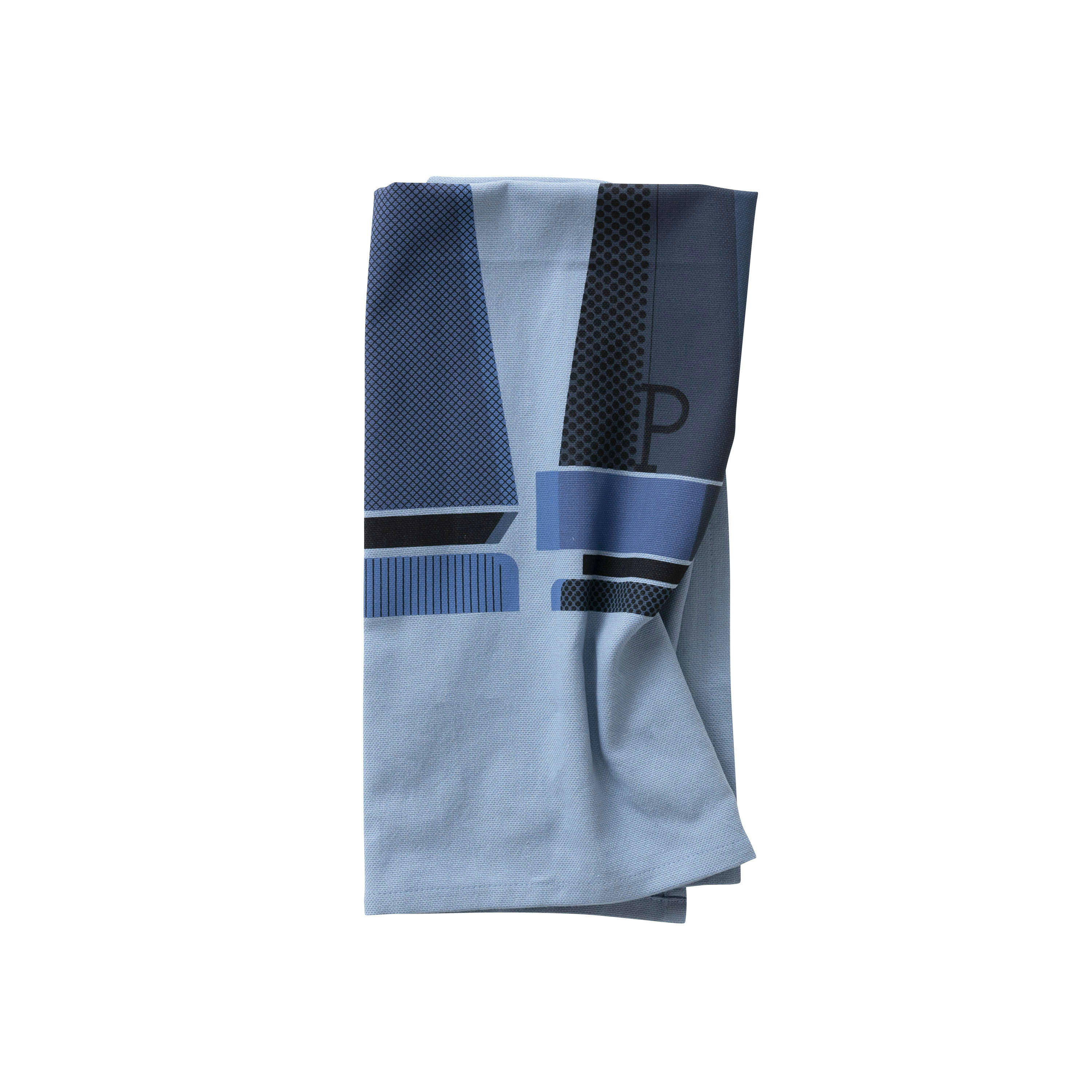 SAVEURS - Torchon de cuisine imprimé bleu 50 x 70 cm