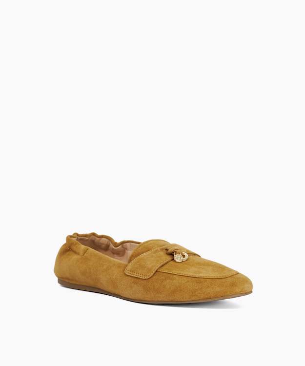 Glamper Tan - Suede Tassel Trim Loafers