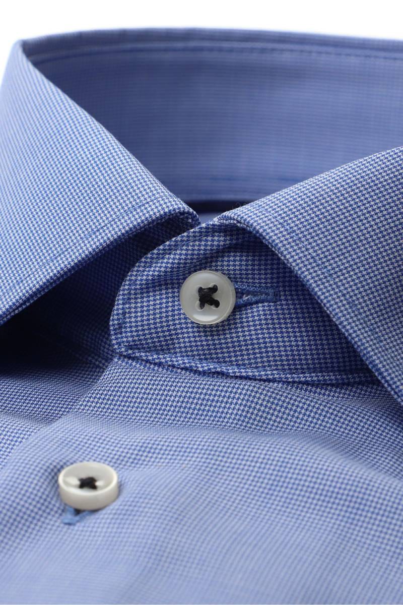 ETERNA Modern Fit Tencel Hemd blau, Strukturiert