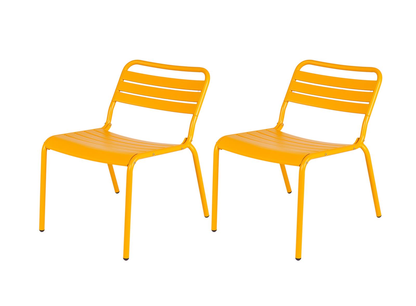 MaximaVida metalen loungestoel Max okergeel - doos per 2 stuks