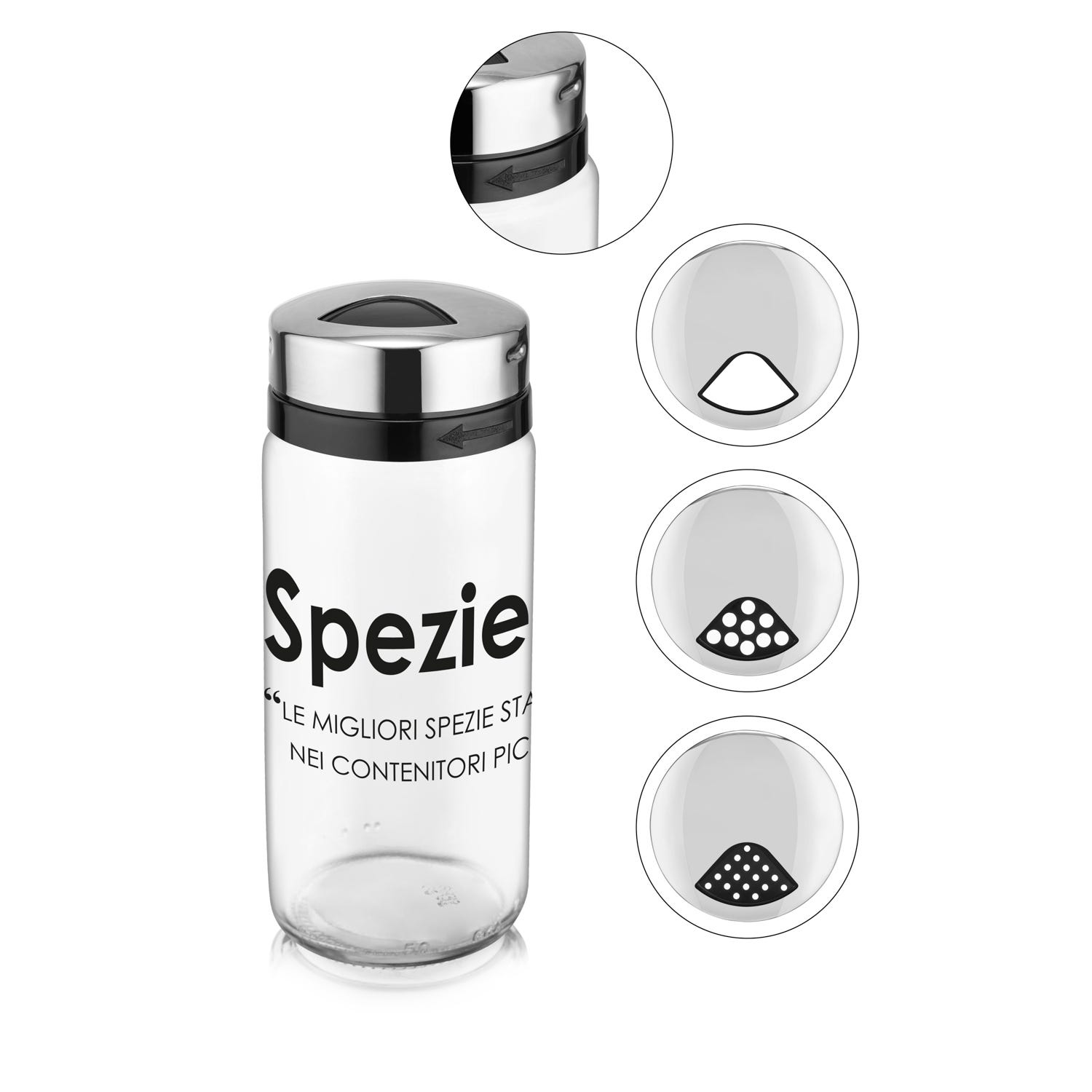 Barattolo spezie in vetro 245 ml con scritta